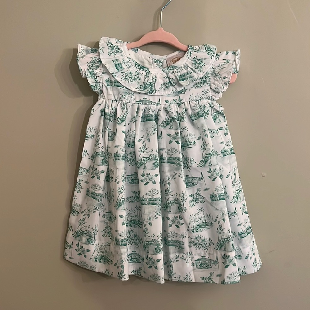 Little bear smocks Augusta toile print NWT